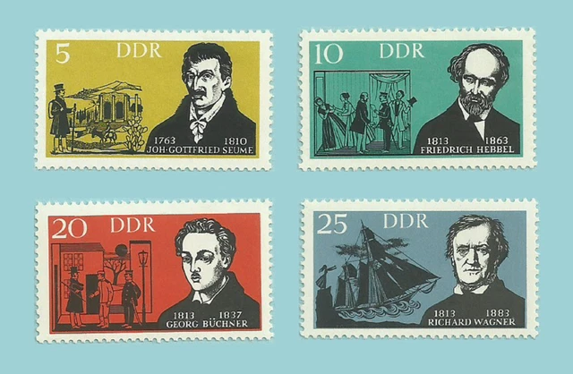 Postfrische DDR-Briefmarken Michel-Nr. 952-955**Berühmte deutsche Künstler 1963