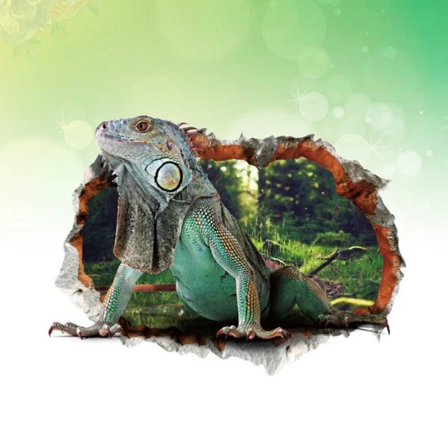 3D Sticker Lézard Murale Home Fenêtre Plafond Décor Autocollant Amovible
