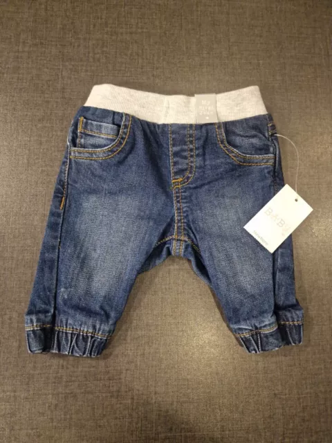 Newborn Baby Boys NEW Pull Up Blue Denim Jeans Joggers Trousers  0-3 months Next