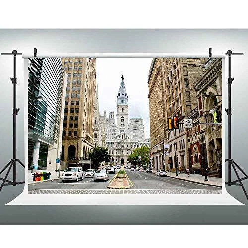 7(W) x5(H) FT City Hall Philadelphia Backdrop Philly City Downtown Pennsy...