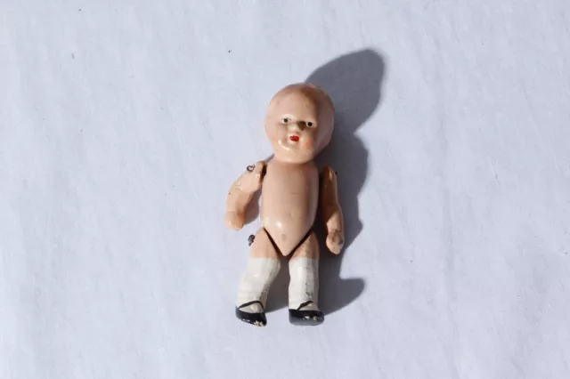 3" Antique Miniature Dollhouse Size German All Bisque Baby Doll Marked 427