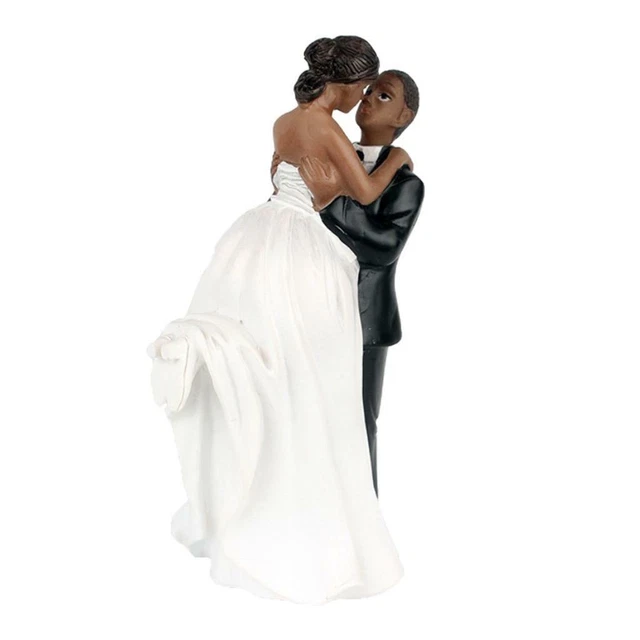 4 Statuine Per Torta Nuziale A Forma Di Sposi - 6 Cm, In Resina, Coppie Blu/bianco E Grigio/rosa, Decorazioni Per Matrimonio E Proposte - 2