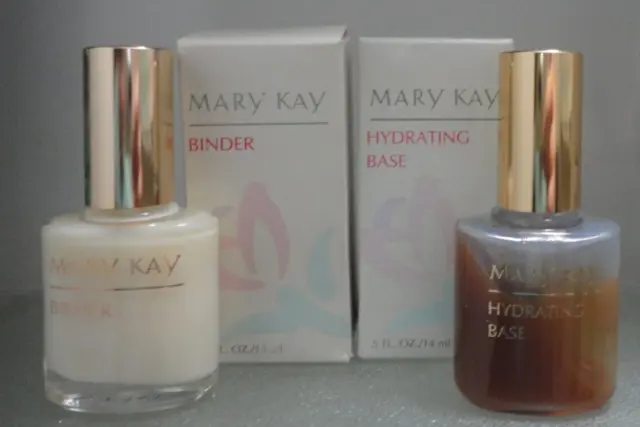 Aglutinante de uñas Mary Kay #6222 y base hidratante #4856 en caja