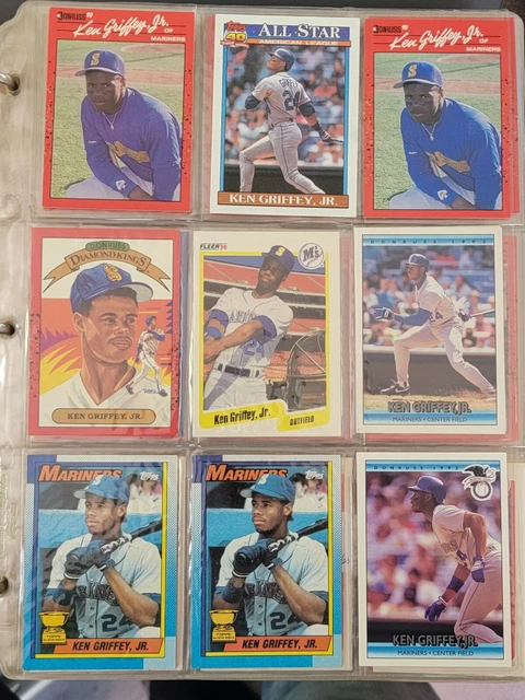 1990 -92 Ken Griffey Jr.  Card Lot (9) Topps, Donruss, Fleer. Ready For Grading
