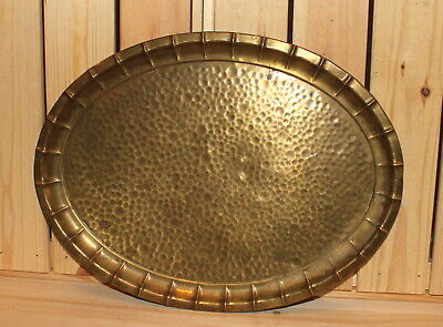 Antique hand made ornate brass serving tray