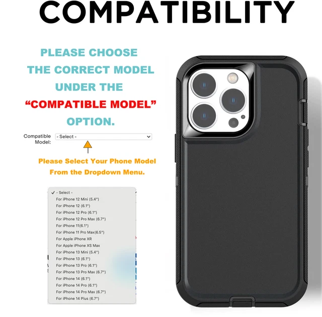 FOR IPHONE 17 Air 16 15 Pro Max 14 13 12 11 Phone Case Heavy Duty ...