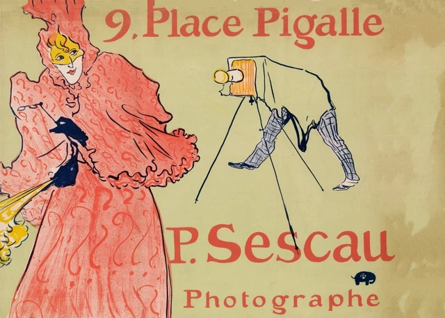 The Photographer Sescau HENRI de TOULOUSE-LAUTREC Art Nouveau Poster