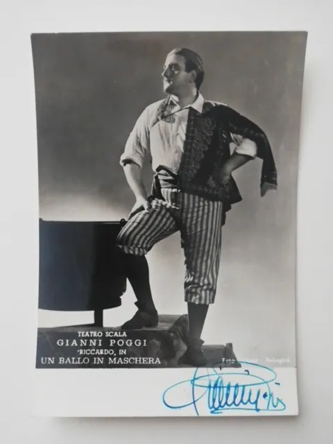 Foto Con Autografo Teatro Scala Gianni Poggi-Riccardo, In Un Ballo In Maschera