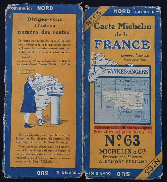 CARTE MICHELIN N°64 Angers - Orléans 1964 EUR 3,20 - PicClick FR