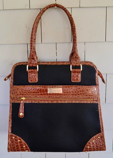 SAMANTHA BROWN Black & Brown CROCO TOTE BAG, Weekend - Tall Handbag, Business