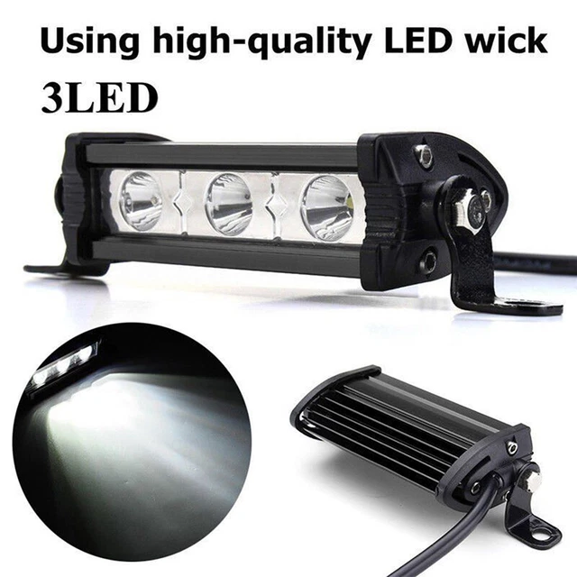Lampada barra luminosa di lavoro 4 pollici 9 W 3 LED 6000K fascio faretto suv barca fuoristrada AT*H7