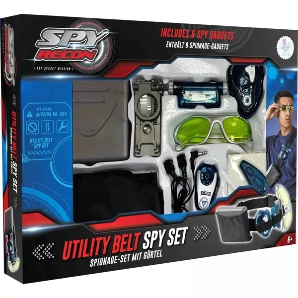 Spy Recon Utility Belt Spy Set with Night Vision Glasses-New