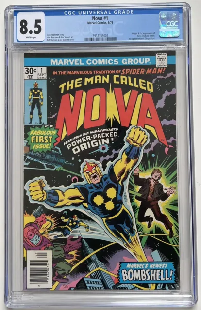 Nova 1 CGC 8.5 1st appearance Richard Rider and origin 1976 Marvel Comic