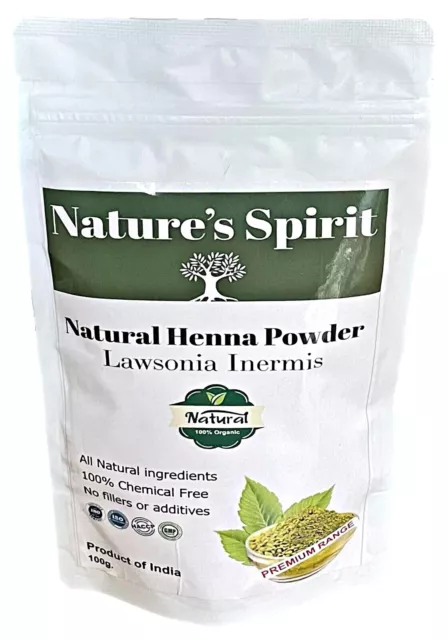 Nature's Spirit Finest 100% reines Hennapulver 100g Körperqualität-Haar Tattoo