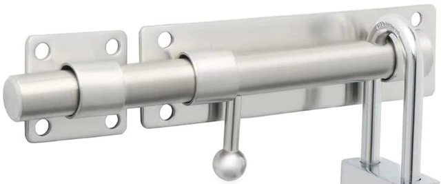 Slide Bolt Gate Latch,Padlock Latches Heavy Duty Barrel  Safety Door