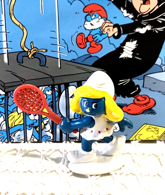 Figurine Schtroumpfette Avec Sa Chambre – Schleich, Vintage 1980, PEYO, PVC, Sans Boîte