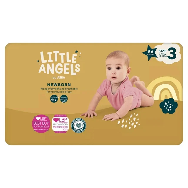 ASDA Little Angels Newborn Disney Size 3 6-10kg 56 Nappies