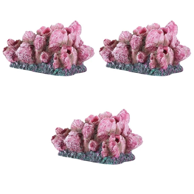 3 Count Fleurs D'aquarium Corail En Résine Artificielle D'eau Salée