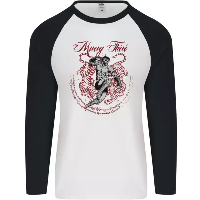 Muay Tailandese Tigre Warrior Mma Arti Marziali Uomo L/S Baseball T-Shirt