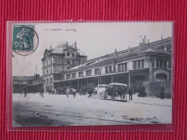Cpa Written Stamp Macon La Gare 71 Burgne