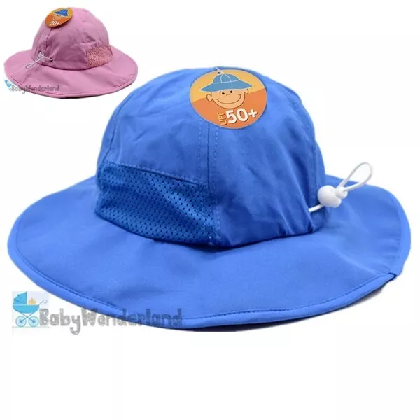 Baby Girl Boy Wide Brim UV Protection Sun Hat Summer Beach Bucket Cap Kids 0-8Y