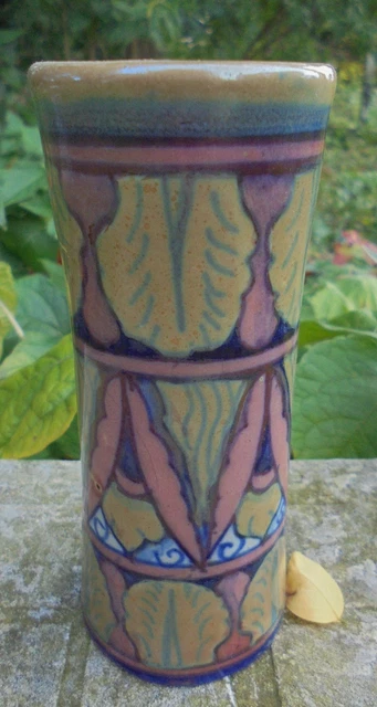 VASE ROULEAU  ITALIEN SICILE DUCA DI CAMASTRA Paolo Rubbol FAIENCE LUSTREE D2391