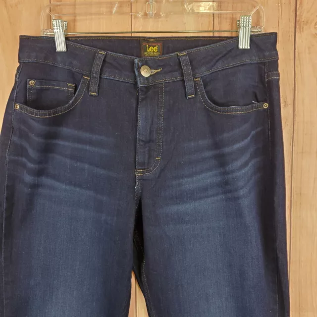 LEE RELAXED FIT Straight Leg High Rise Jeans Womens Sz 12 Medium 32x28 ...