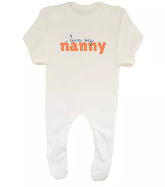 I Love My Nanny Baby Grow Sleepsuit Love Heart Grandparents' Day Boys Girls Gift
