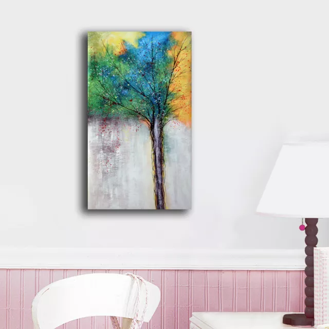 Framed Canvas Prints Stretched Colorful Tree Wall Art Home Decor Gift Painting