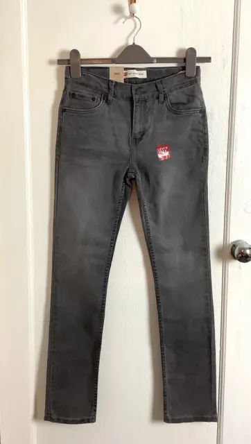 Jeans stretch grigi Levis 512 sottili conico taglia 14A nuovi con etichette