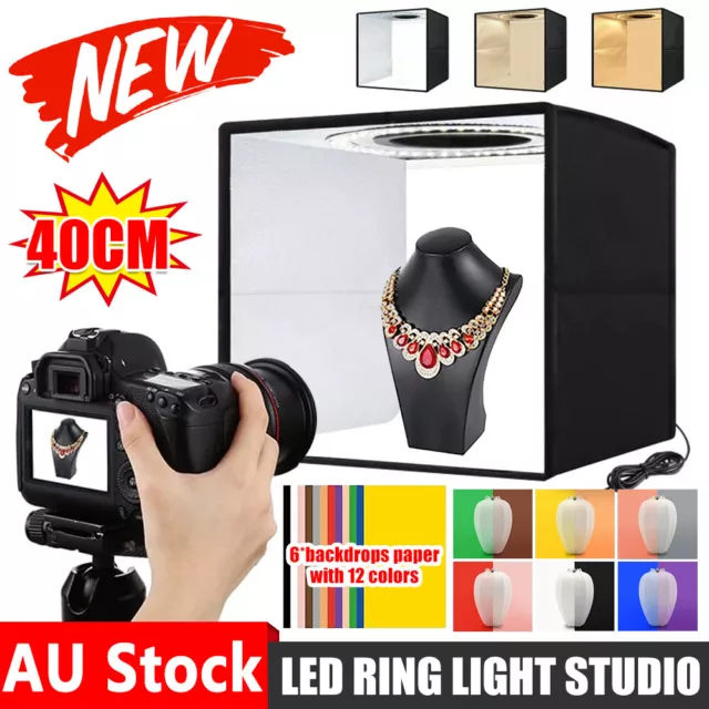 40cm 144 LED Photography Light Box Foldable Photo Studio Tent Dimmable No Strobe