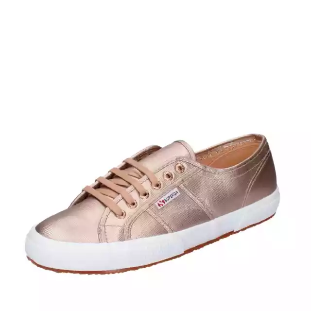 Scarpe uomo SUPERGA 46 EU sneakers rosa tessuto oro BE732-46