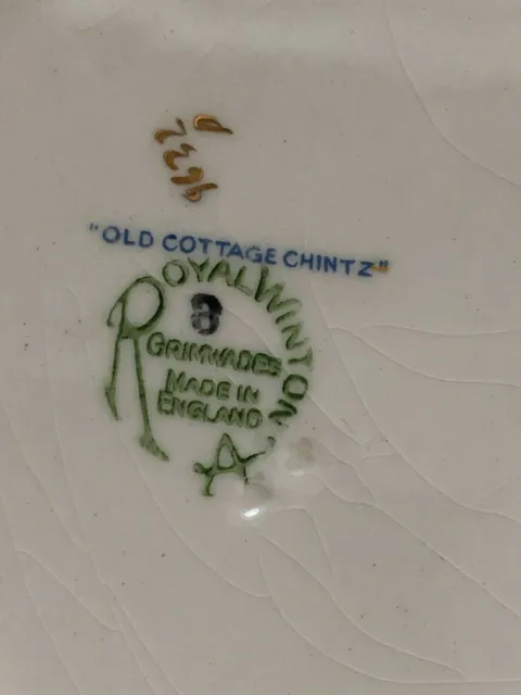 Vintage Royal Winton Chintz China England Grimwades Old Cottage Dinner Plate 9' 2