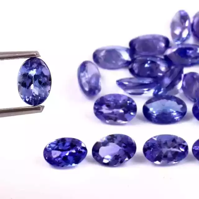 3.75 Carat Naturel Tanzanite Bleue Coupe Ovale Libre Pierre Précieuse 7x5 MM