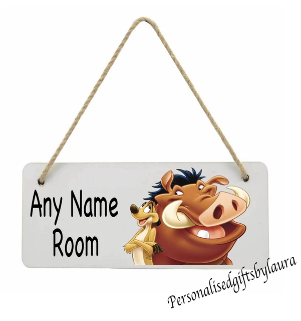 PERSONALISED SIMBA TIMON Pumbaa Kids Bedroom Door Sign with/without ...