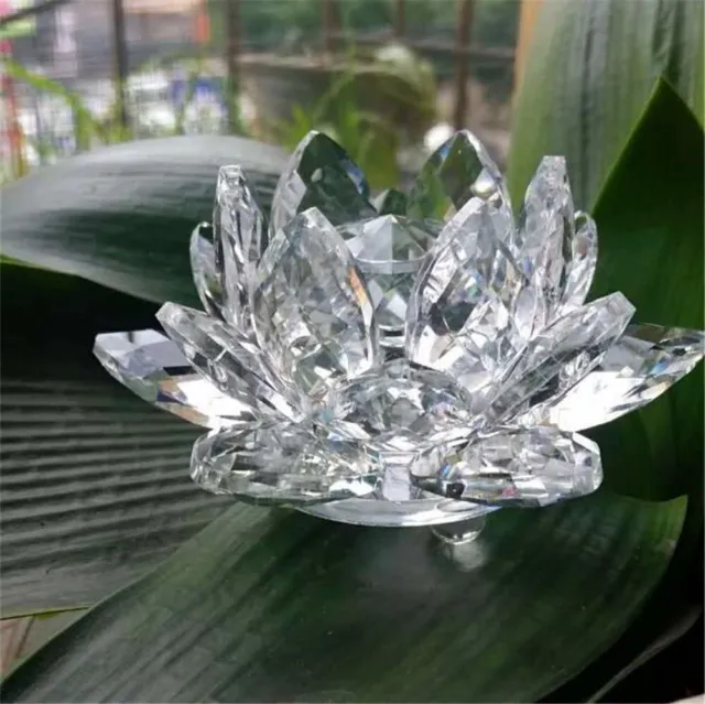 Crystal Lotus Flower Ornament Large Crystocraft Home Decor Free P&P