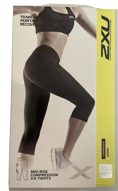 2XU Mid Rise 3/4 Compression Tights Womens Size XS Black Brand New