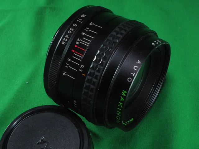 Auto Makinon Multi-Coated 28mm f2.8 lens PK Pentax Mount dented filter ring