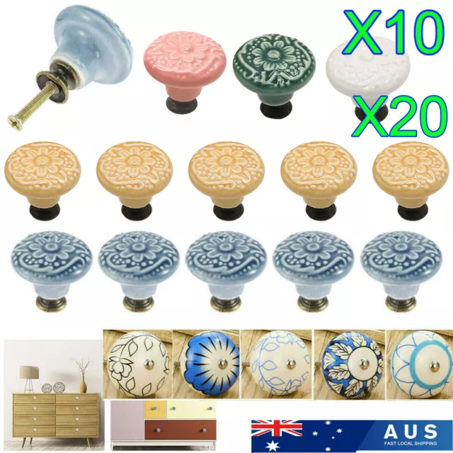 10/20X Kitchen Knobs Cabinet Pull Ceramic Handles Cupboard Drawer Door Furniture