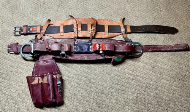 Buckingham Lineman Belt Setup SIZE 22 with Tool Pouch Leather Grove City PA