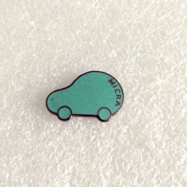 PIN'S LAPEL PIN enamel pins Car Auto NISSAN MICRA bleu vert EGF Signé