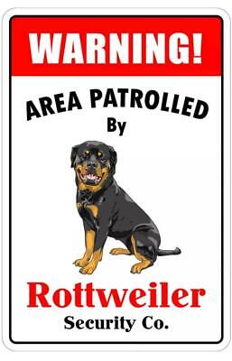 Metal Sign Plate Beware Of Patrol Rottweiler Warning Home Decor Gate Wall Dog