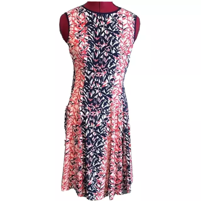 Gabby Skye Dress Women Sz 6P Multi-Colored Floral Sleeveless Exposed Back Zipper