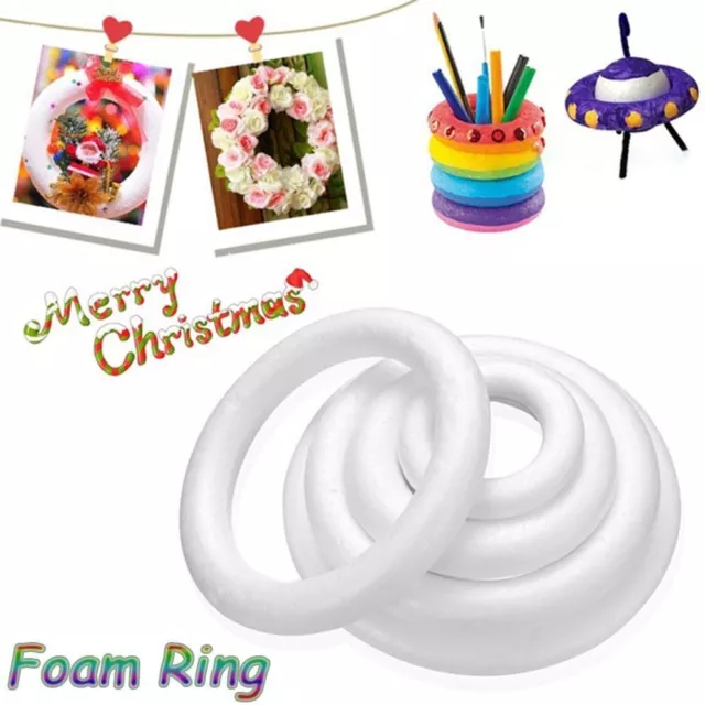 Polystyrene Foam Ring Round Handmade Craft Decor DIY White Blanks  Home