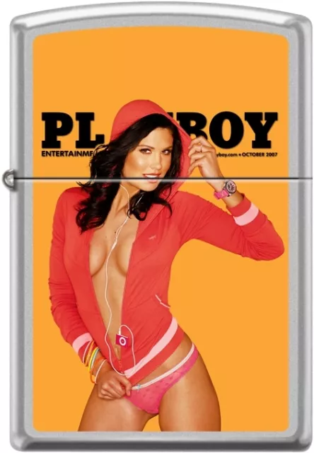 Zippo Playboy October 2007 Cover Satin Chrome Windproof Lighter NEW RARE