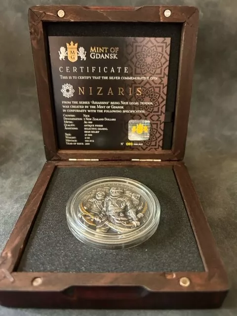 2019 Niue NIZARIS Assassins Gold Plating 2 Oz Silver Coin 5$