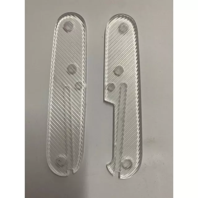 1 Pair Transparent Acrylic Handle Scales for 91mm Victorinox Swiss Army Knives