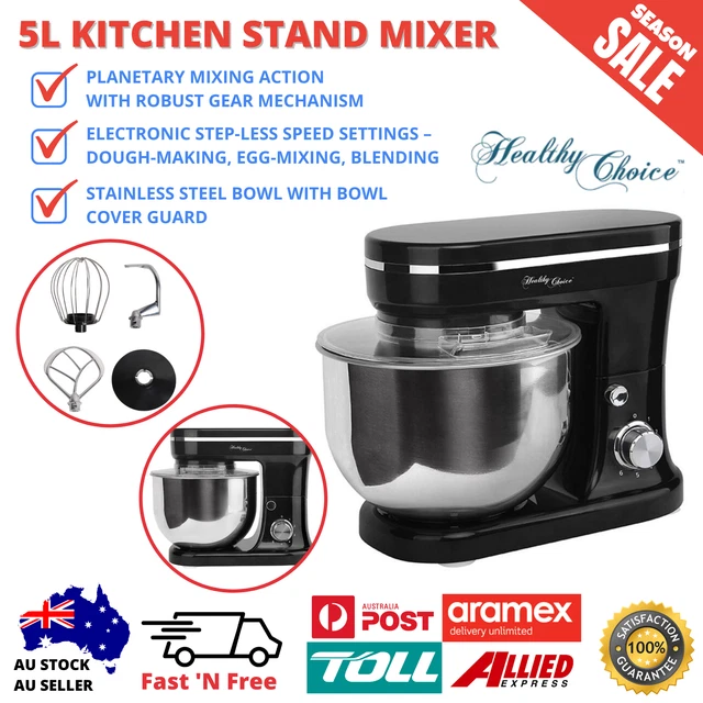 HEALTHY CHOICE 5L 1200W Electric Stand Mixer Cake Beater Whisk Hook