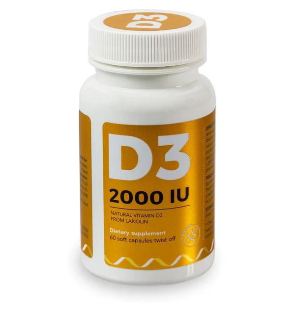 VISANTO NATURAL VITAMIN D3 from lanolin 2000 IU 60x Twist OFF ZIEBA
