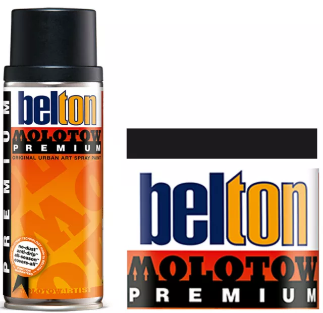 LATA DE PULVERIZACIÓN DE PINTURA MOLOTOW BELTON PREMIUM COLOR 400ml 327080 NEGRO NEGRO 080